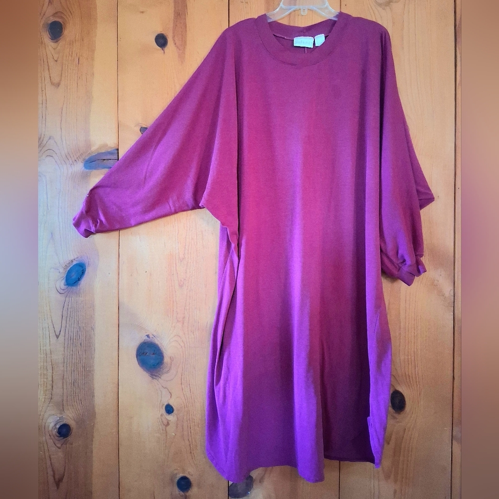 Solange Midi Oversized Dolman Sleeve Loungewear Dress